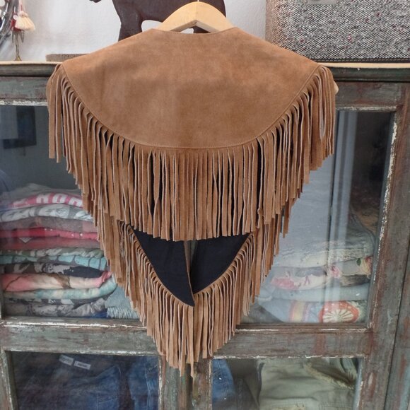 Free People Wide Eyes Suede UNDERSTATED LEATHER Fringe Collar Wrap OS NWOT - Picture 3 of 8
